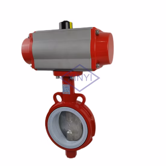 Pn16 Corpo in ghisa Attuatore pneumatico Wafer Style DN80 su valvola a farfalla con tenuta FPM