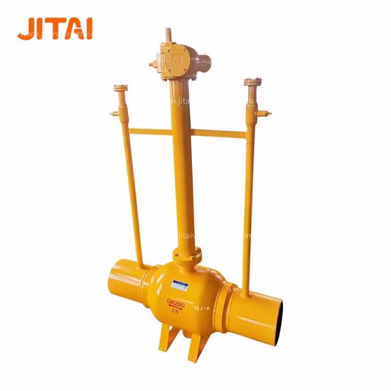 Valvola a sfera saldata Pn40 on/off standard DIN con azionamento ad ingranaggi